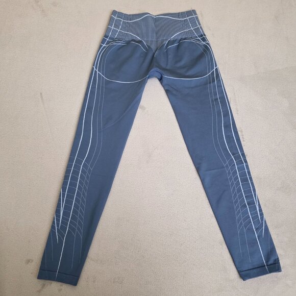 Gymshark Apex Seamless Leggings Womens Medium Blue Gray High Waist Workout Yoga - Picture 6 of 6